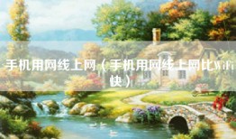 手机用网线上网（手机用网线上网比WiFi快）