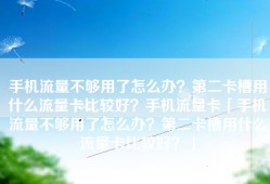 手机流量不够用了怎么办？第二卡槽用什么流量卡比较好？手机流量卡「手机流量不够用了怎么办？第二卡槽用什么流量卡比较好？」