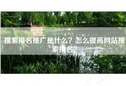 搜索排名推广是什么？怎么提高网站搜索排名？