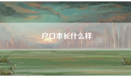 户口本长什么样