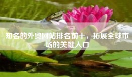 知名的外贸网站排名前十，拓展全球市场的关键入口