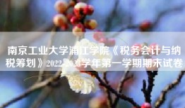 南京工业大学浦江学院《税务会计与纳税筹划》2022-2023学年第一学期期末试卷