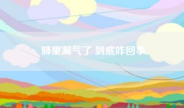 肺里漏气了 到底咋回事