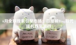6月全球搜索引擎市场：百度被Bing取代 排名跌至第四