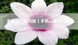 手机qq一直闪退（手机qq莫名闪退）