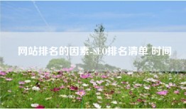 网站排名的因素-SEO排名清单 时间