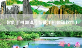 智能手机翻译（智能手机翻译软件）