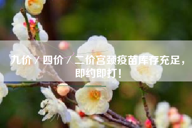 九价／四价／二价宫颈疫苗库存充足，即约即打！