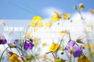深度解析，如何做关键词排名优化，提升自媒体影响力