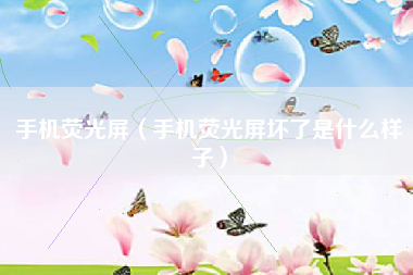 手机荧光屏（手机荧光屏坏了是什么样子）
