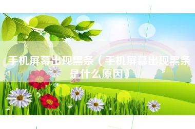手机屏幕出现黑条（手机屏幕出现黑条是什么原因）