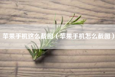 苹果手机这么截图（苹果手机怎么截图）