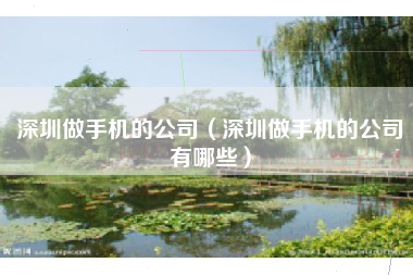深圳做手机的公司（深圳做手机的公司有哪些）