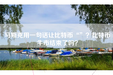 马斯克用一句话让比特币“”？比特币牛市结束了吗？